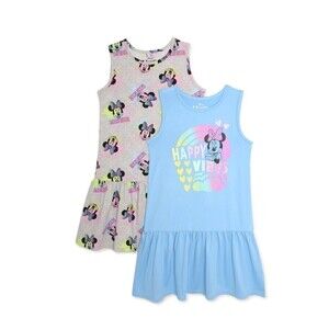 Minnie Mouse Girls Sleeveless Dresses, 2-Pack, Sizes M